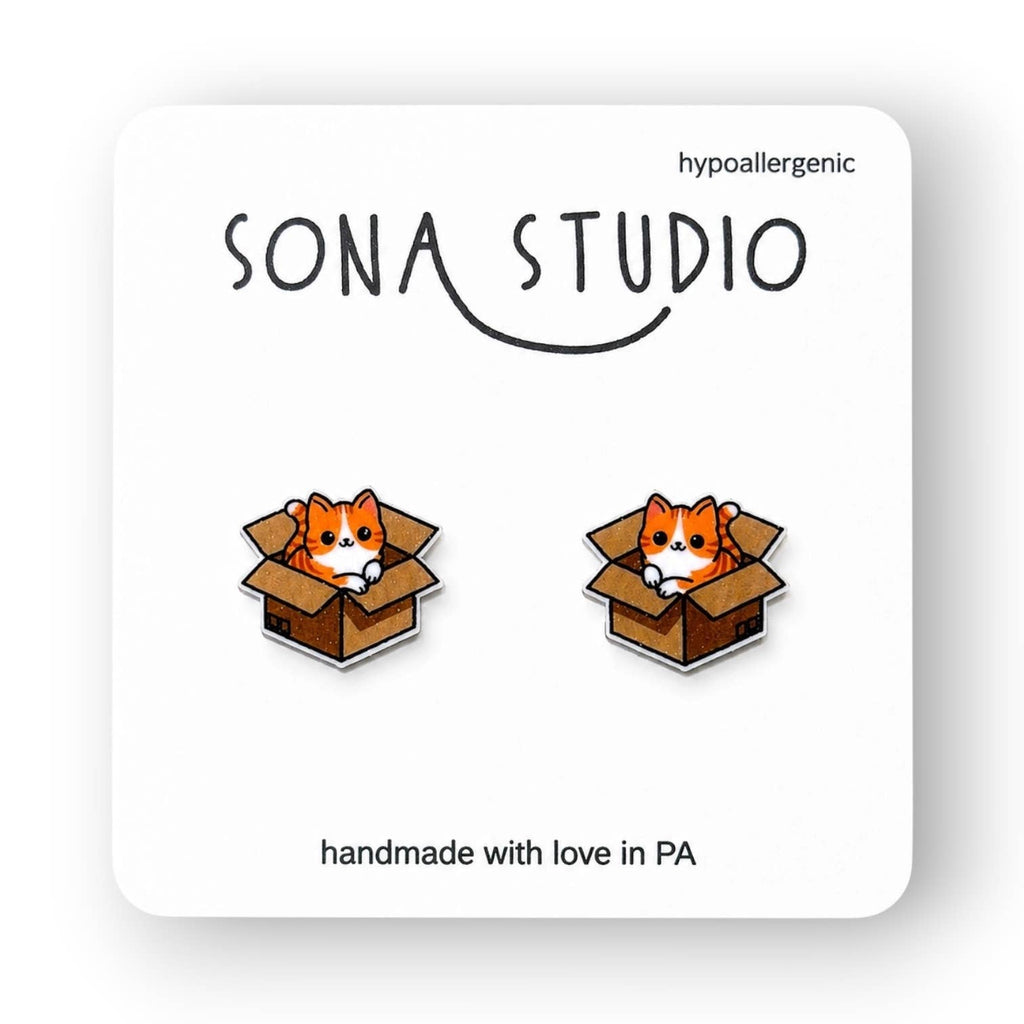 Kitty Box Earrings