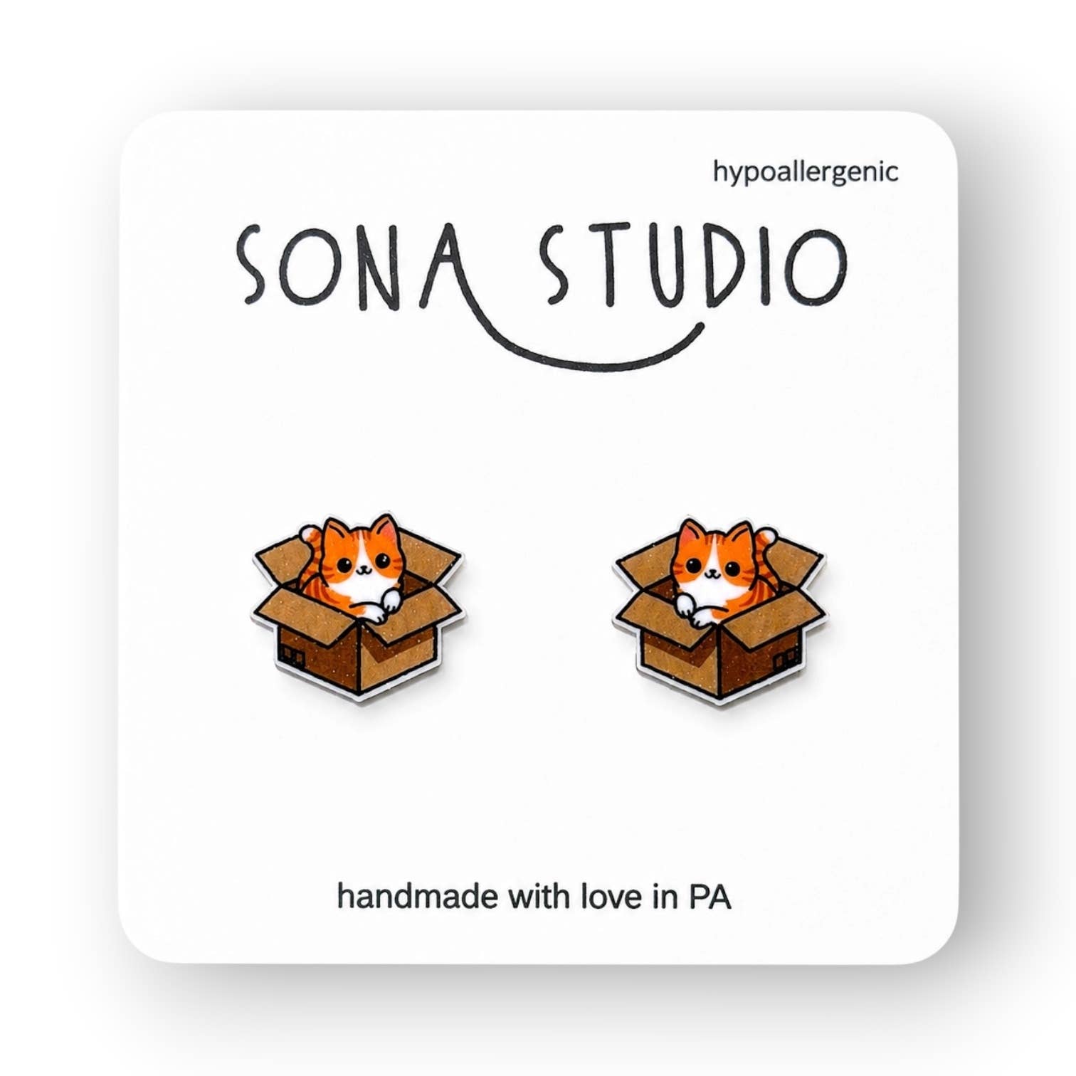 Kitty Box Earrings