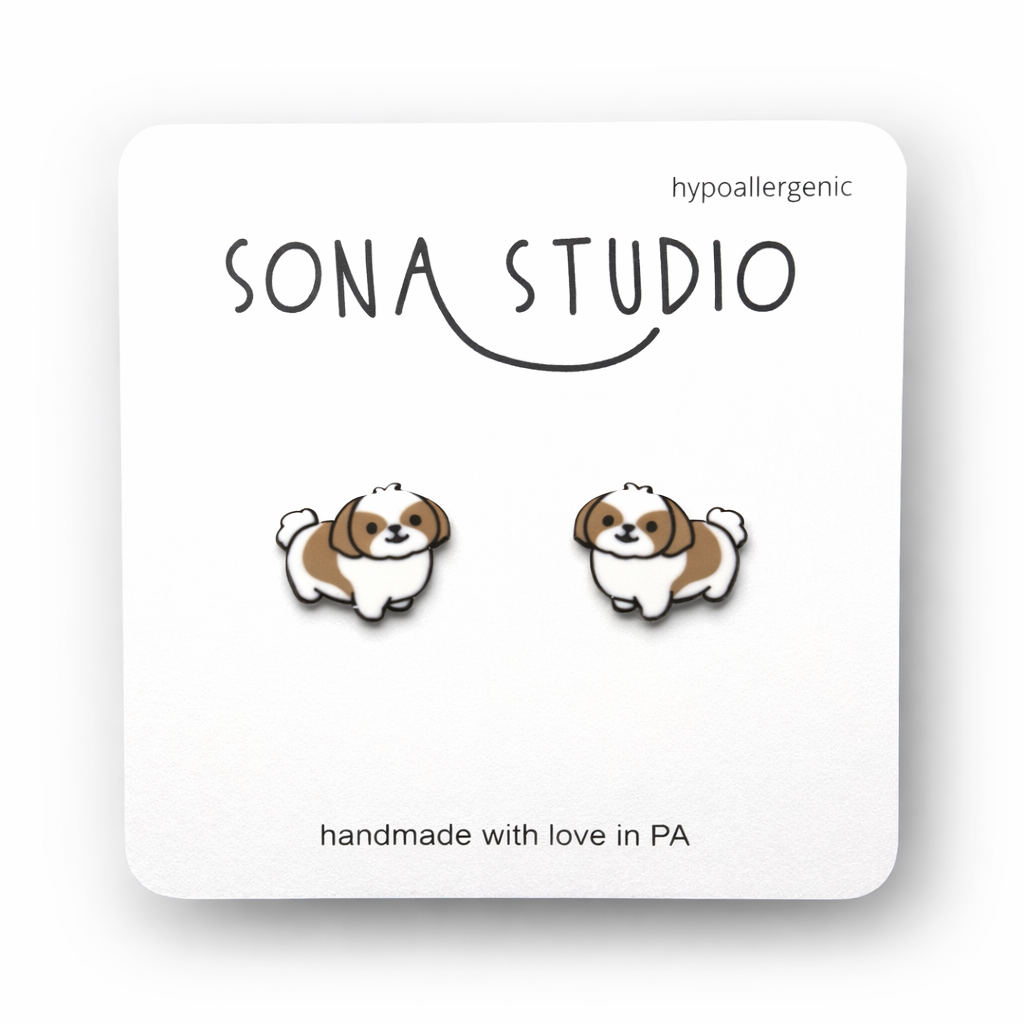 Shih tzu earrings