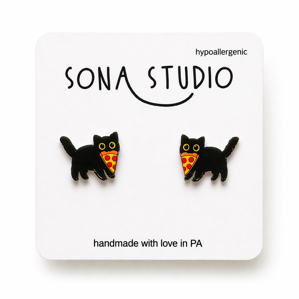 Pizza Kitty Earrings