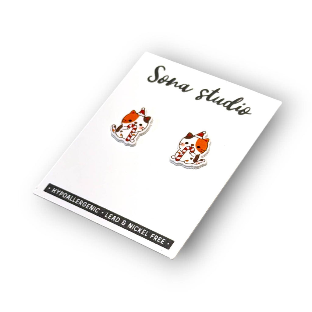 Christmas Kitty Earrings