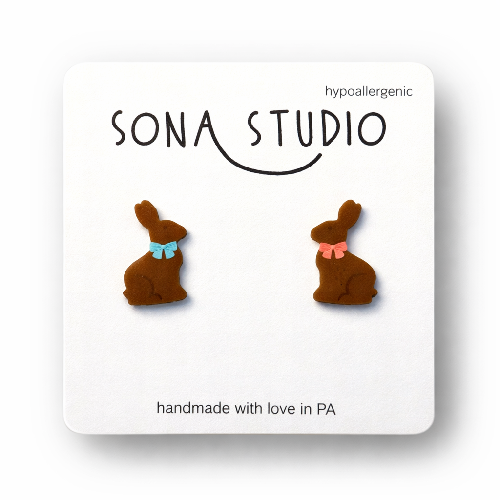 Chocolate Bunny Earrings