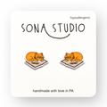 Well Read Kitty Earrings
