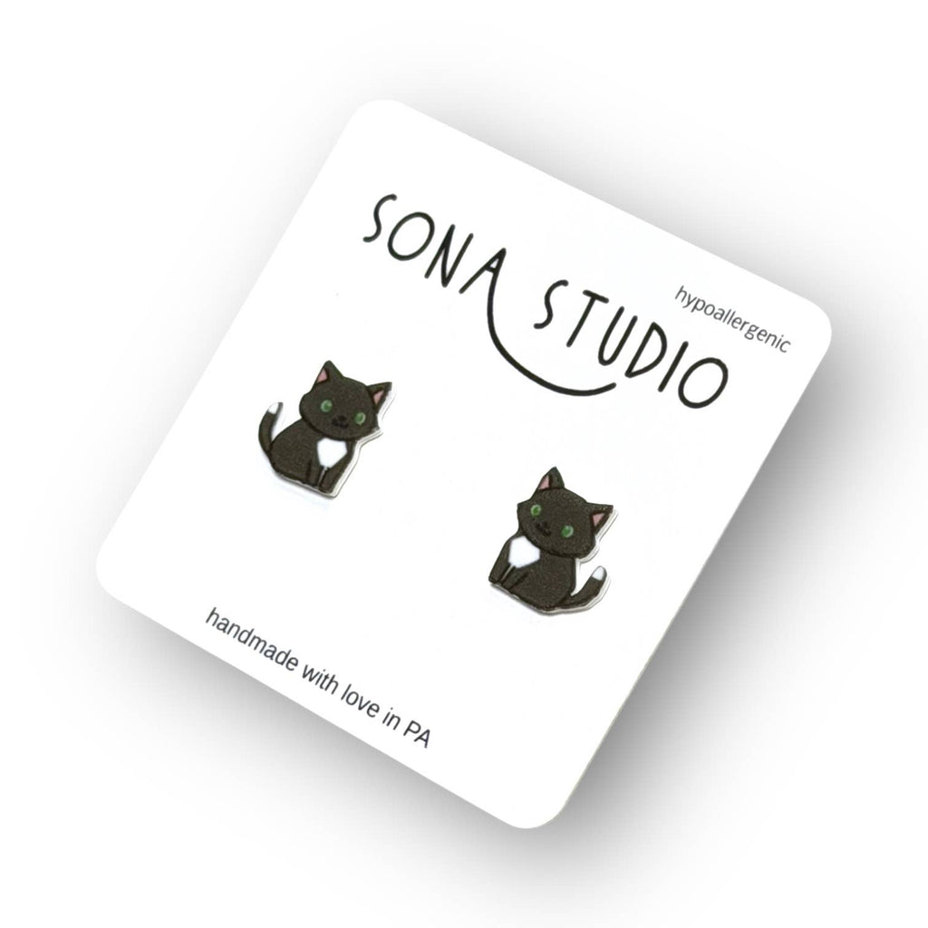 Tuxedo Cat Earrings