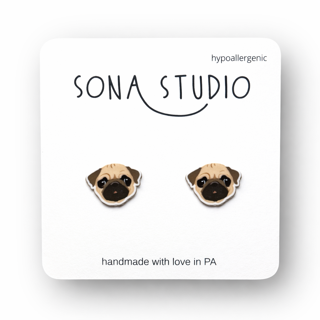 Pug earrings