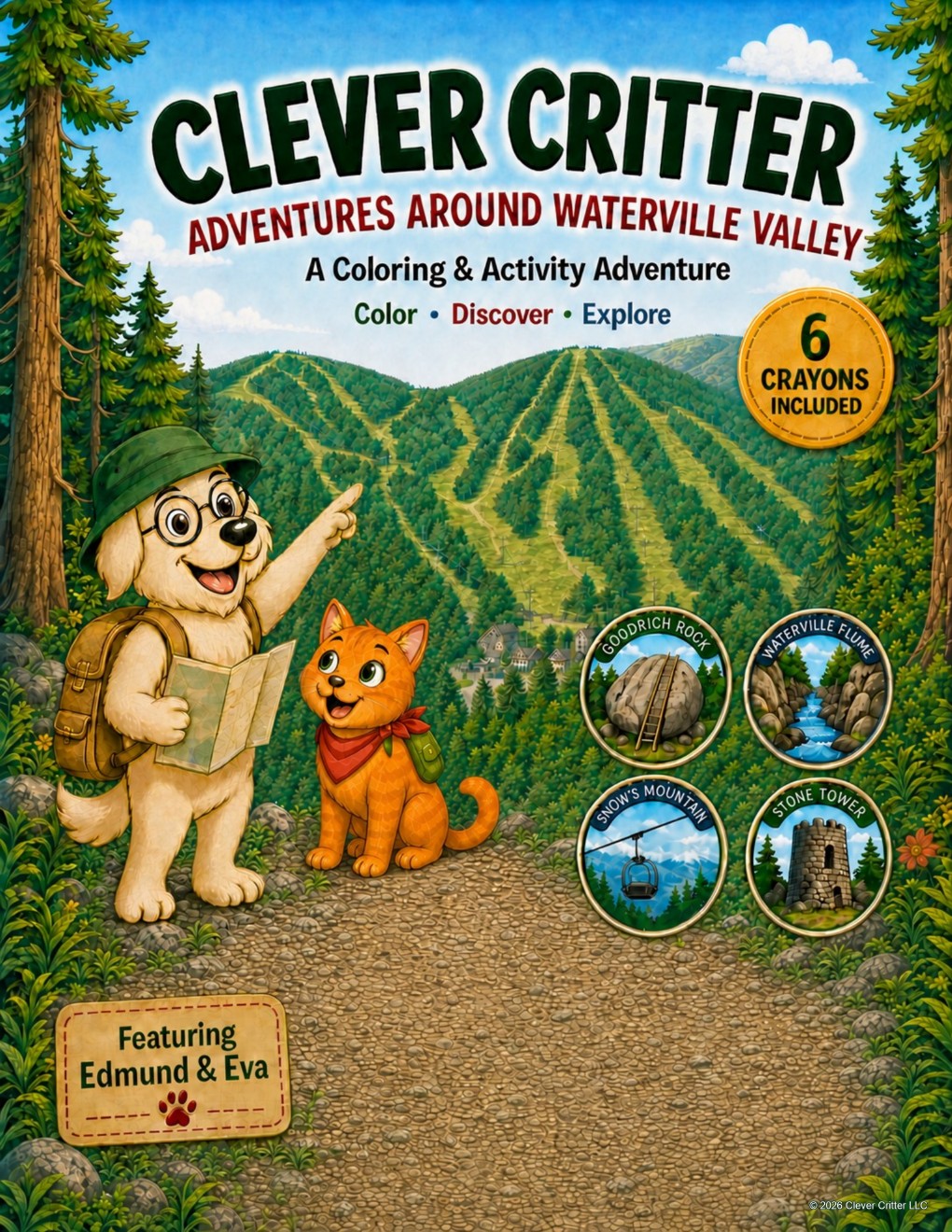 Cover of the Clever Critter Waterville Valley Coloring and Activity Booklet