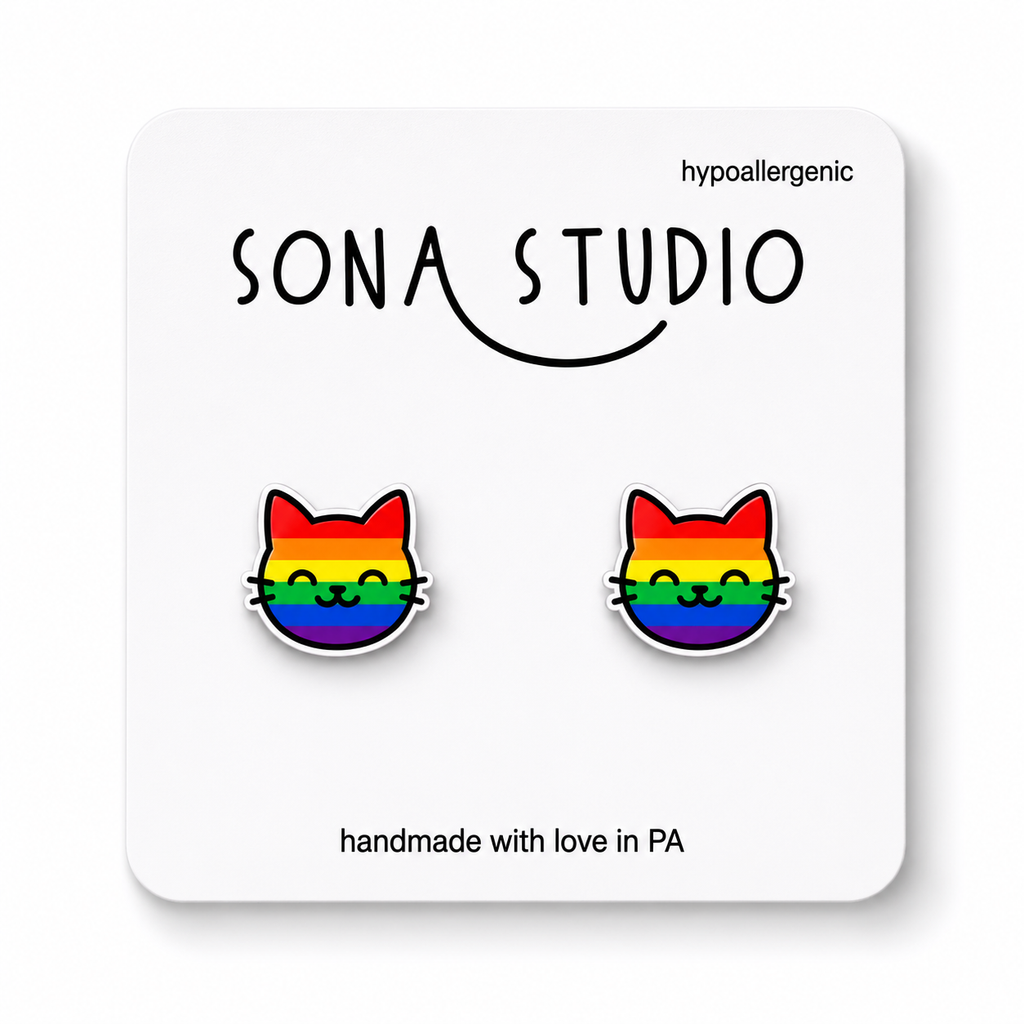 Pride Kitty Earrings