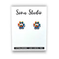 Tie Dye Paw Print Earrings