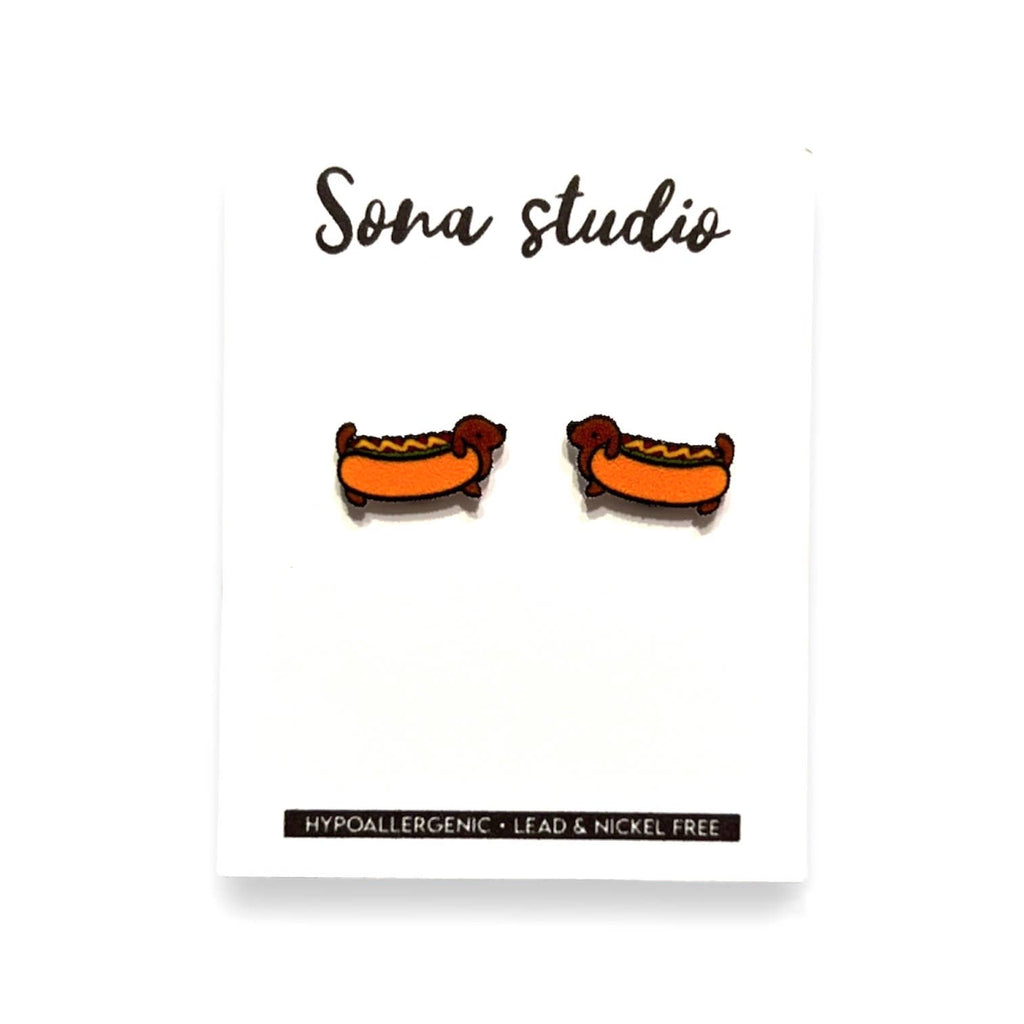 Hot Dog Puppy Earrings