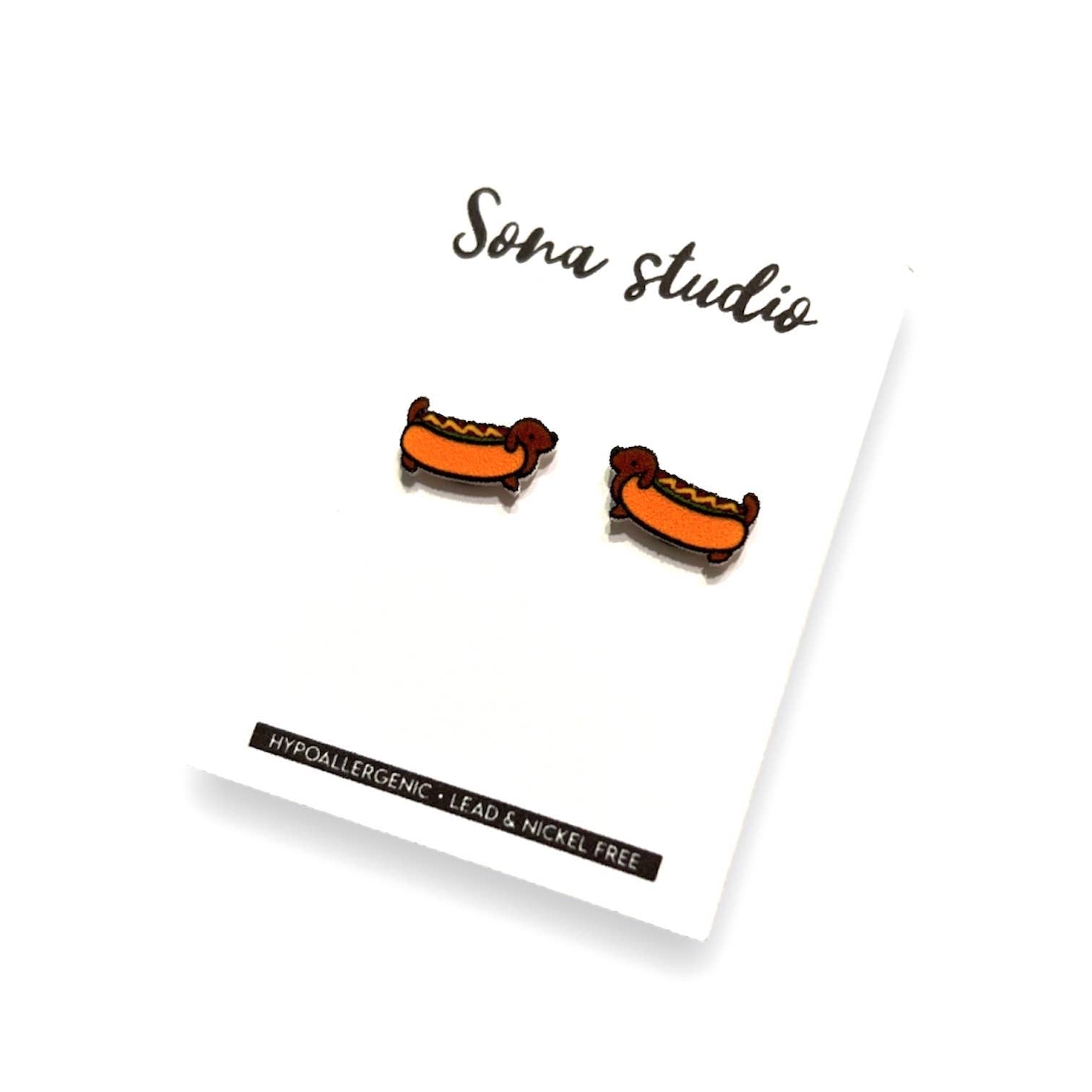 Hot Dog Puppy Earrings