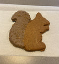 Squirrel Cookie with a carob-dipped tail