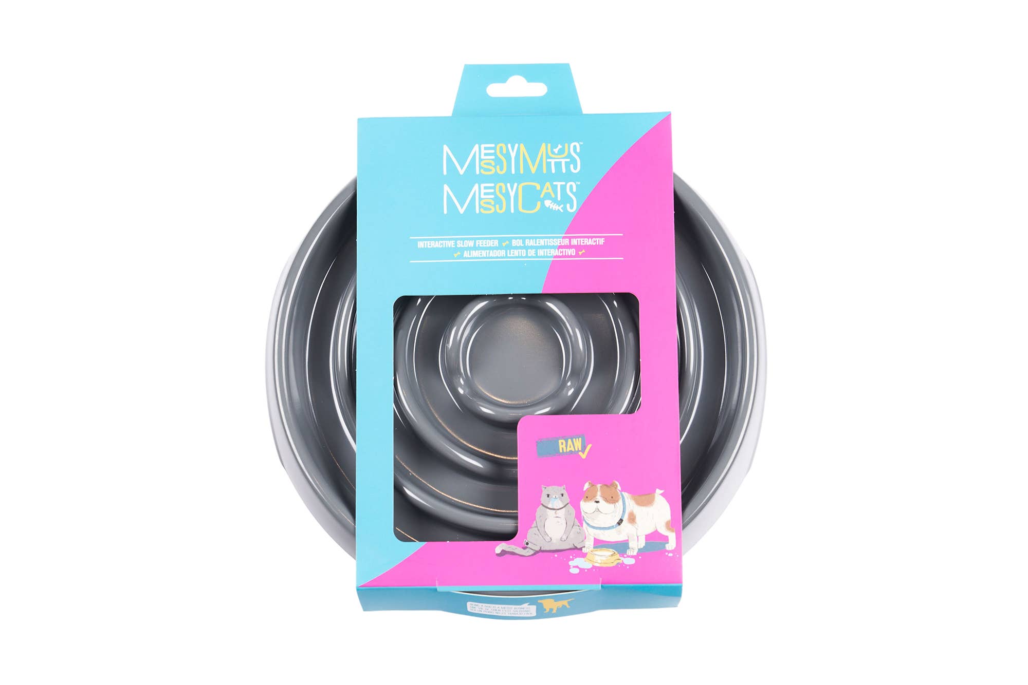 Messy Mutts Interactive Slow Feeder Grey 1.75 Cup