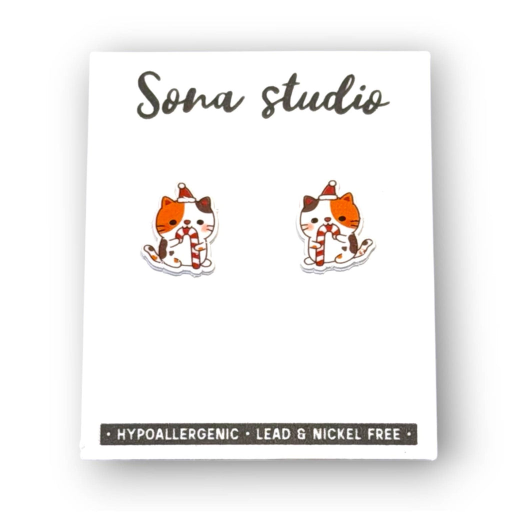 Christmas Kitty Earrings