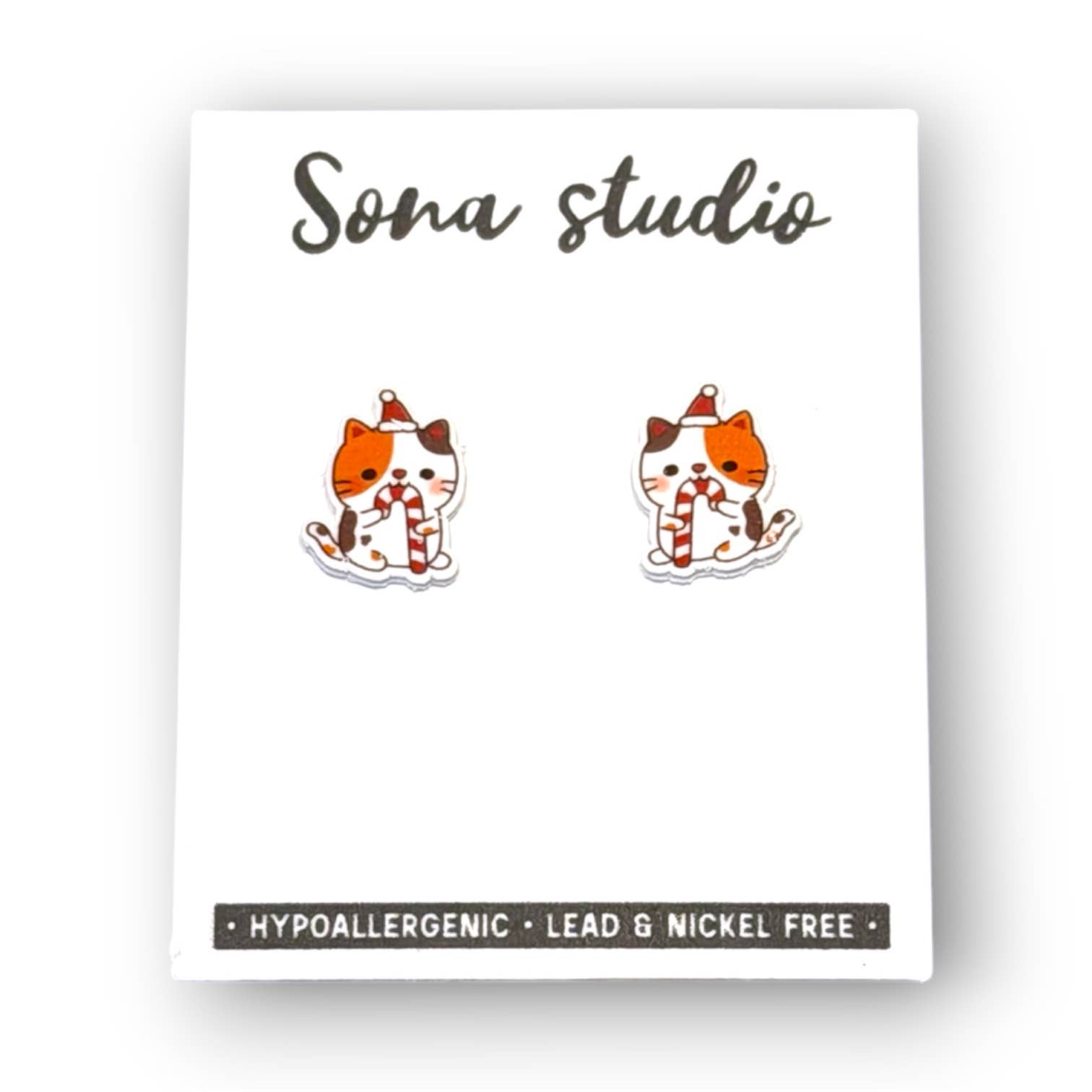 Christmas Kitty Earrings