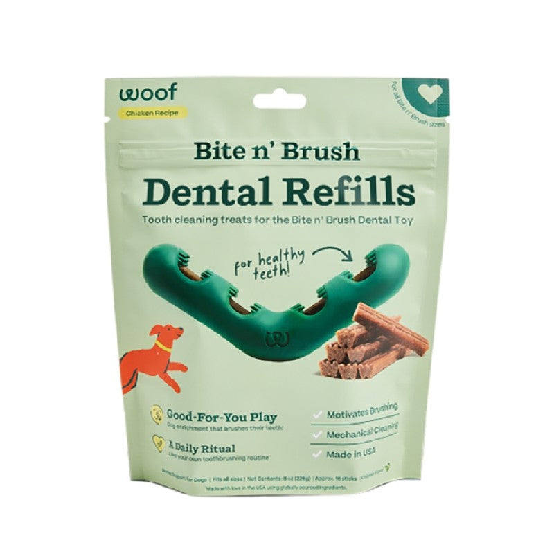 Woof Bite N Brush Dental Refills 18ct