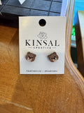 Bear Wood Stud Earrings